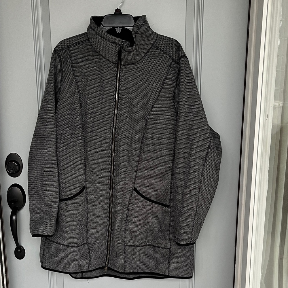 Eddie Bauer Black and Gray Fleece Parka 2X